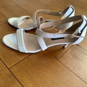 White heel sandals